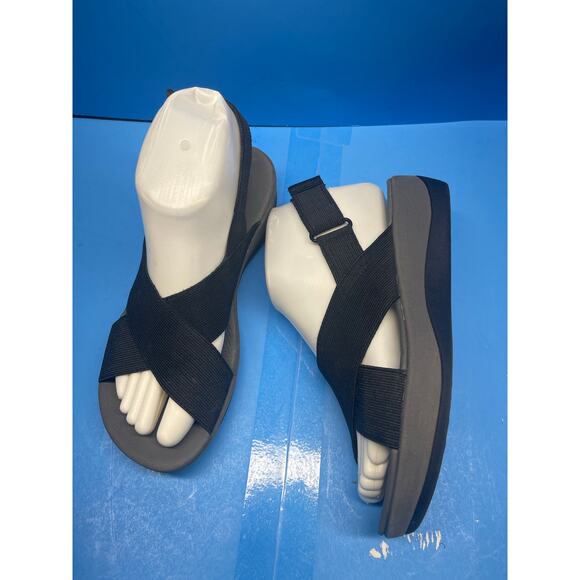 Clarks Black Aria Kaydin Sandals Cloudsteppers Stappy Comfort Women's size 7 - Picture 5 of 9